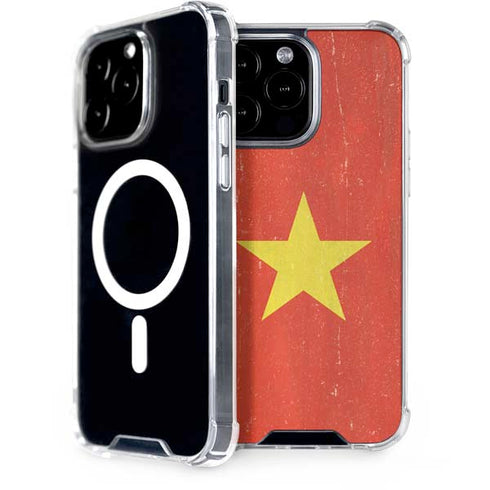 Vietnam Flag Distressed iPhone 13 Pro Max MagSafe Case